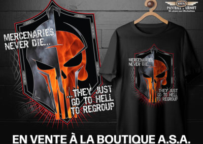 T-Shirt ASA Airsoft Mercenaries Never Die They Just Go To Hell to Regroup