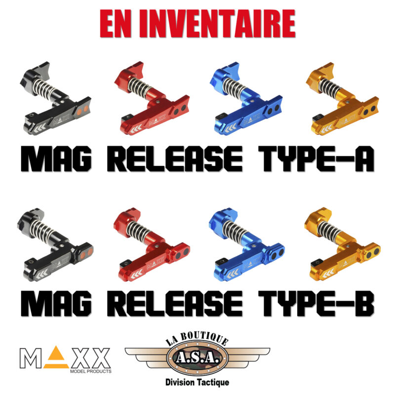 AIRSOFT MAXX MAG RELEASE TYPE A / B BOUTIQUE-ASA PAINTBALL