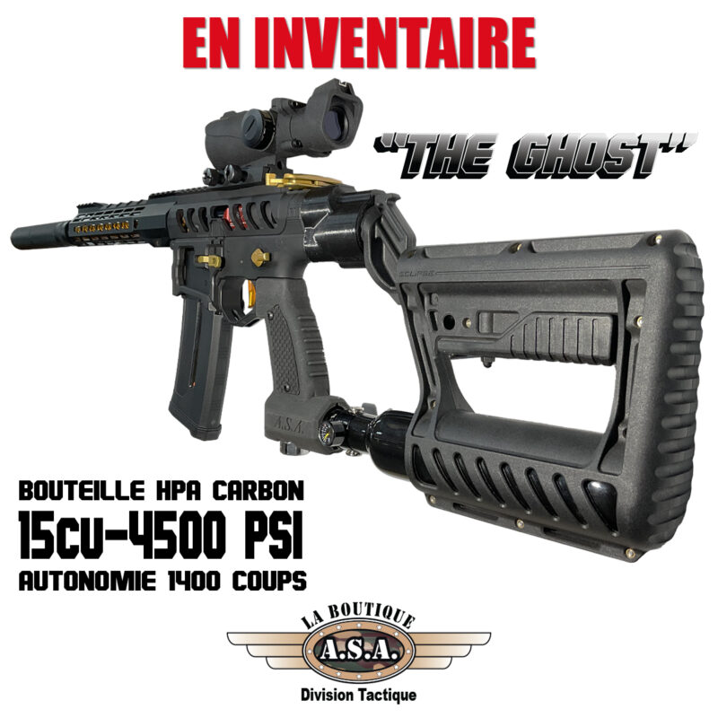 Sniper Gun The Ghost HPA Bouteille Carbon Black & Gold Boutique