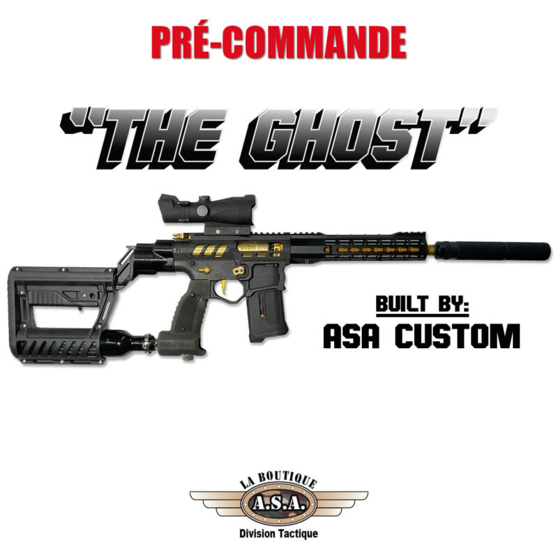 Sniper Gun The Ghost HPA Bouteille Carbon Black & Gold BOUTIQUE ASA PAINTBALL AIRSOFT