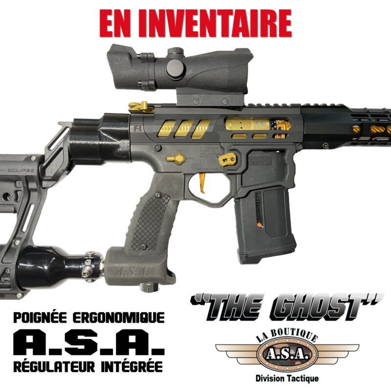 Sniper Gun The Ghost Poignée Ergonomique Black & Gold Boutique ASA Paintball Airsoft
