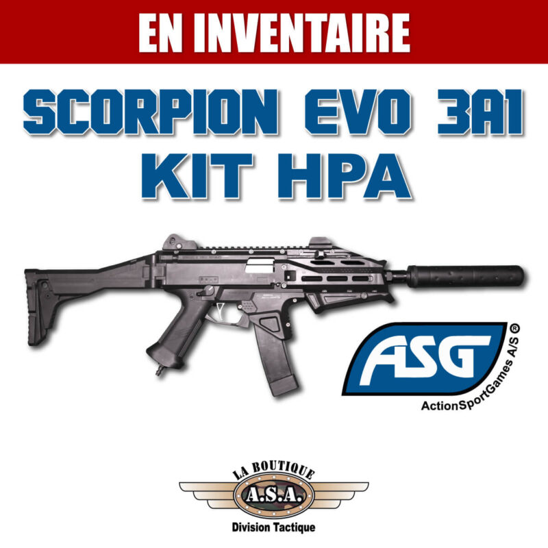 SCORPION EVO 3A1 KIT HPA - Une réplique personnalisée du fusil d'assaut BOUTIQUE ASA PAINTBALL AIRSOFT