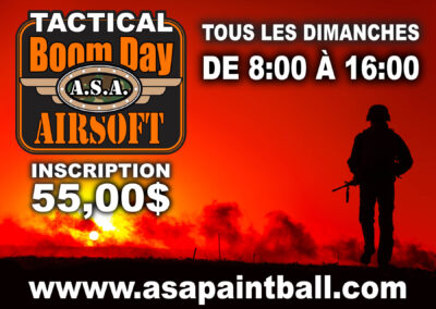 Toue les dimanche c'est les Journée Tactical Boom Day au ASA Airsoft saison 2023