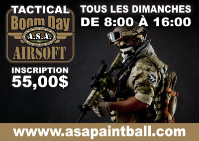Toue les dimanche c'est les Journée Tactical Boom Day au ASA Airsoft saison 2024