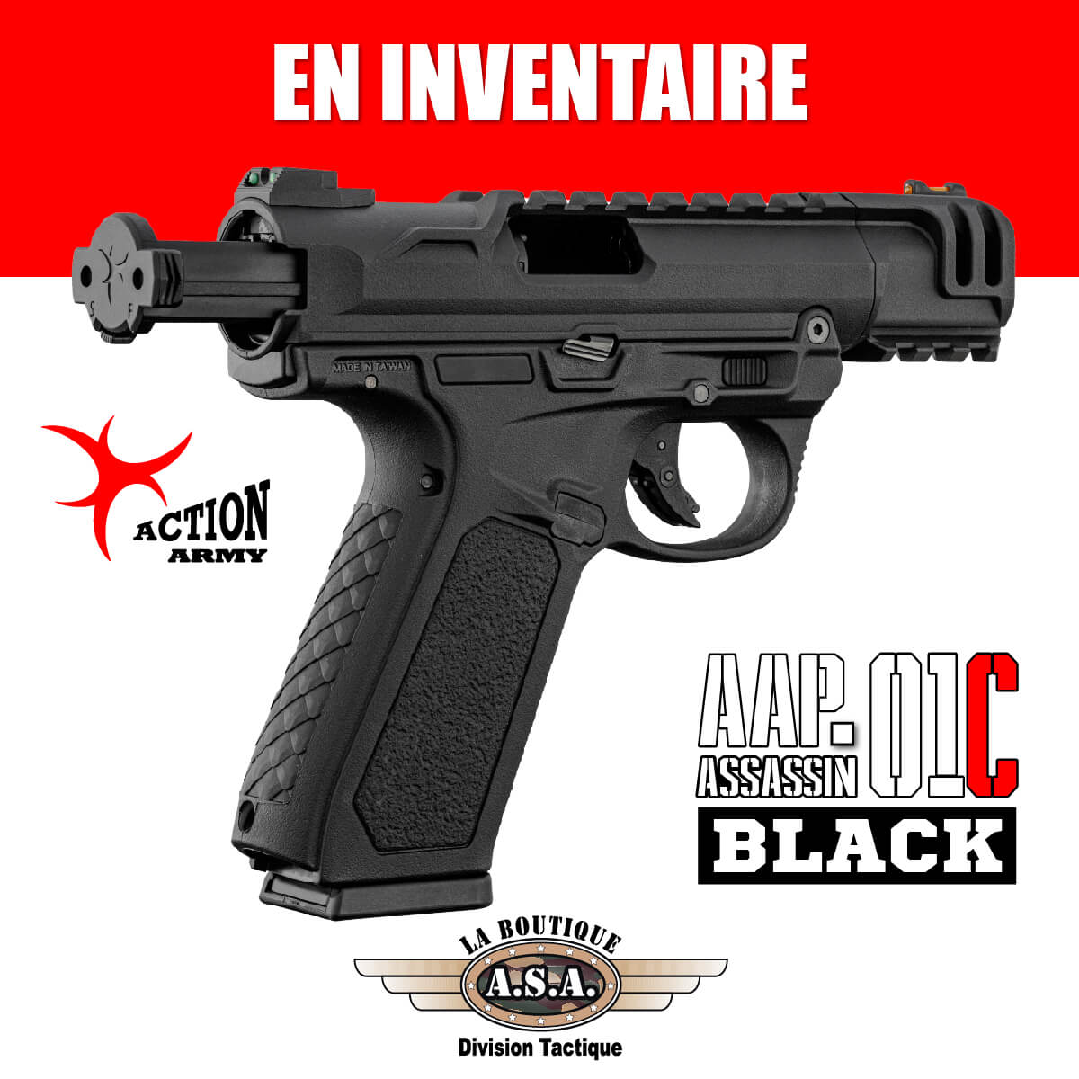 Pistolet à gaz Action Army AAP-01C Assassin - Noir