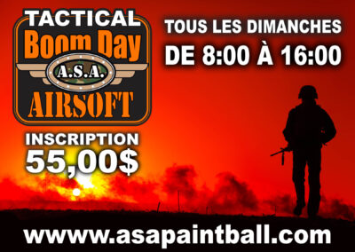 Tous les dimanche c'est les Journée Tactical Boom Day au ASA Airsoft Saison 2023